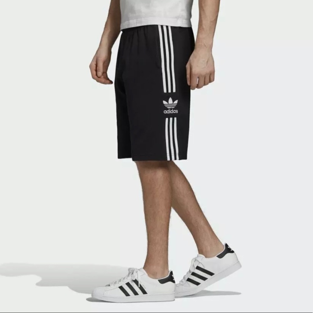 adidas Originals black sweat shorts black/white